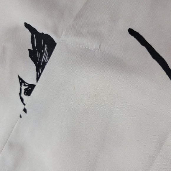 WHIT Printed Silk Shift Twist Front Bird Quirky White Dress Women Size 6 - Picture 6 of 8